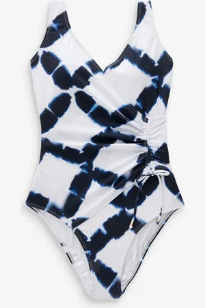 Next /Blue Tie Dye Ruched Side Tummy Shaping Control Swimsuit