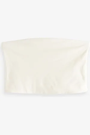 Next Ecru Shorter Length Cotton Rich Bandeau Boobtube Top