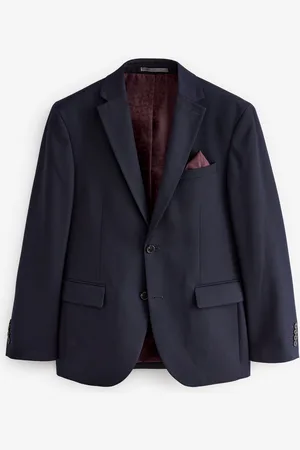 Next Blue Regular Fit Textured Suit Jacket