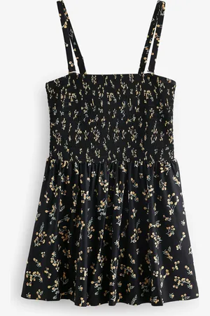 Next Ditsy Floral Shaping Shirred Bandeau Skirted Swimdress