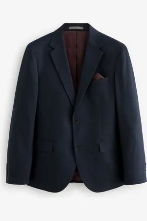 Next Blue Slim Fit Textured Suit Jacket
