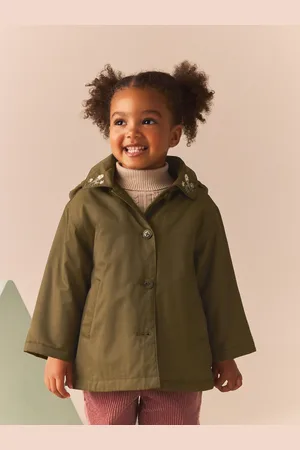 Next Khaki Embroidered Collar Shower Resistant Wadded Coat (3mths-7yrs)