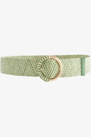 Next /Ecru Raffia Wide Belt
