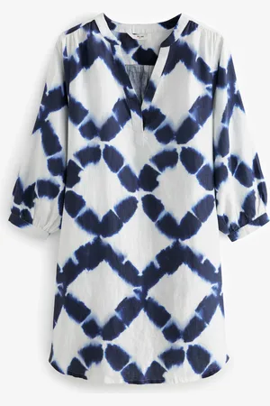 Next /Blue 100% Linen Premium Kaftan