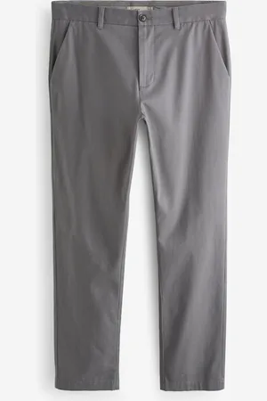Next Charcoal Slim Fit Stretch Printed Soft Touch Chino Trousers