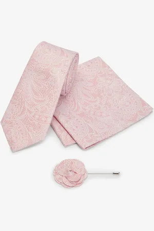 Next Light Textured Paisley Tie, Pocket Square And Pin Set