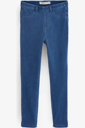 Next Dark Wash Cropped Denim Jersey Leggings