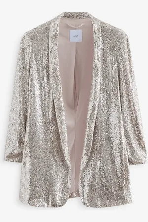 Next Sequin Ruched Sleeve Blazer