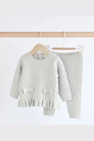 Next 3D Bows Baby Knitted Jumper And Leggings Set (0mths-2yrs)