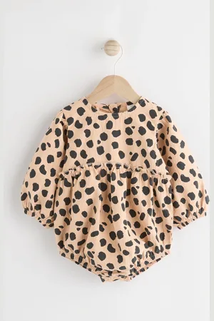 Next Leopard Print Baby Bloomer Romper with Tights Set (0mths-3yrs)