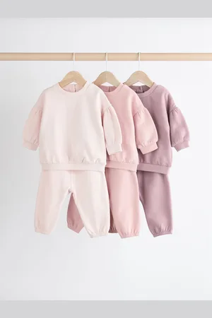 Next / Cream Baby Sweatshirt & Joggers 6 Piece Set (0mths-2yrs)