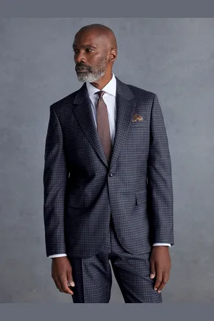 Next Purple Slim Fit Signature Zignone Check Suit: Jacket