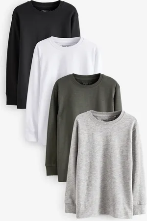 Next /White/Grey Long Sleeve Cosy T-Shirts 4 Pack (3-16yrs)