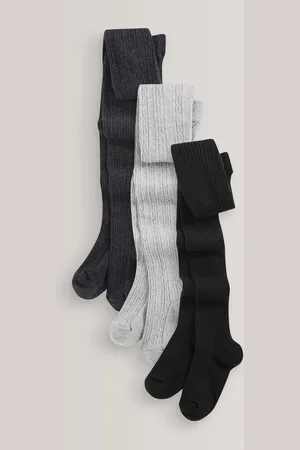 Next /Grey 3 Pack Cotton Rich Cable Tights