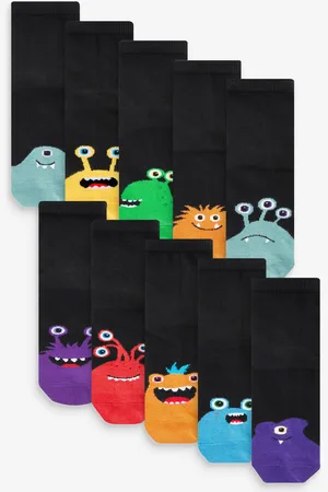 Next /Bright Monsters Cotton Rich Socks 10 Pack