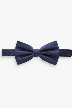 Next Blue Plain Silk Bow Tie