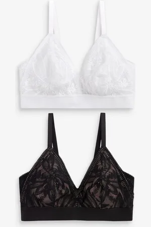 Next /White DD+ Non Pad Non Wire Lace Detail Ultimate Comfort Bras 2 Pack