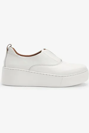 Next Slip On Signature Forever Comfort Leather Chunky Wedge Platform Trainers