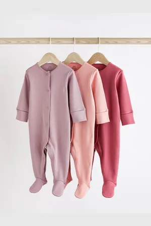 Next 3 Pack 100% Cotton Baby Sleepsuits (0-2yrs)