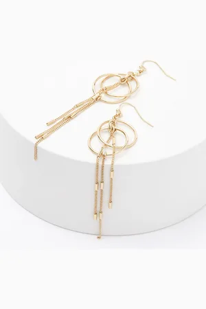 Next Tone Circle Chain Drop Earrings
