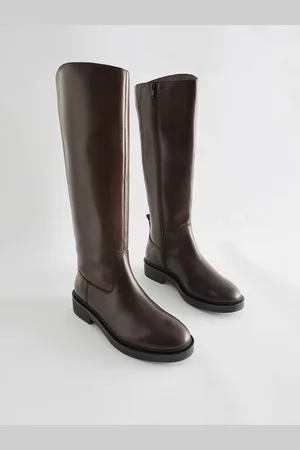 Next Chocolate Forever Comfort Leather Rider Knee High Boots