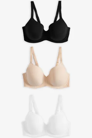 Next /White/Pastel Rose Nude Pad Full Cup DD+ Cotton Blend Ultimate Comfort Bras 3 Pack