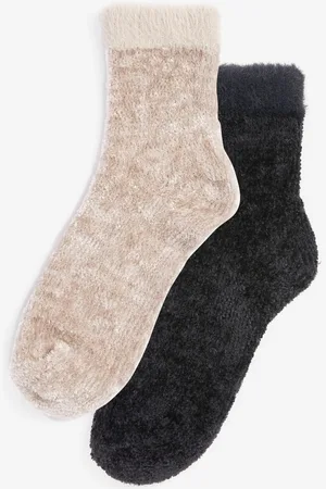 Next /Neutral Velvet Cosy Socks 2 Pack