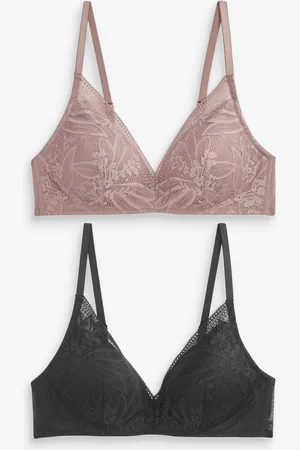 Next /Mauve Purple Pad Non Wire Lace Detail Ultimate Comfort Bras 2 Pack