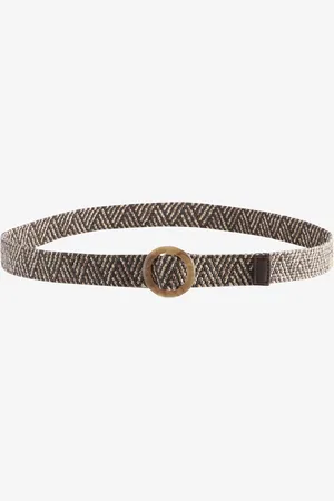 Next Square Buckle Wide Raffia Belt