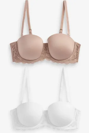 Next White/Praline Light Pad Strapless Multiway Bras 2 Pack A-E
