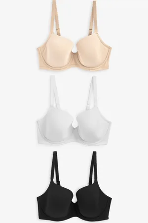Next /White/Pastel Rose Nude Pad Balcony DD+ Cotton Blend Ultimate Comfort Bras 3 Pack