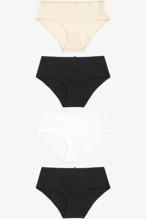 Next / Pastel Rose Nude / White Short Cotton Rich Knickers 4 Pack
