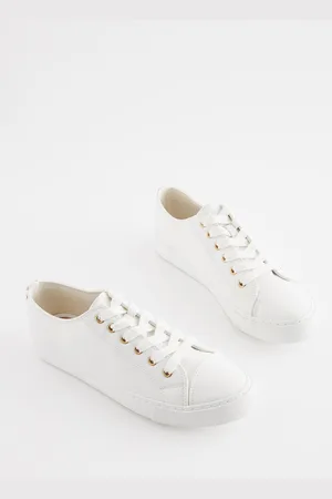 Next Extra Wide Fit Forever Comfort Patent Baseball Trainers