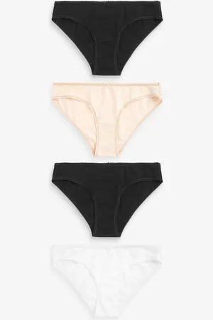 Next / Pastel Rose Nude / White Bikini Cotton Rich Knickers 4 Pack