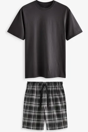 Next Slate Check Motionflex Cosy Short Pyjamas Set