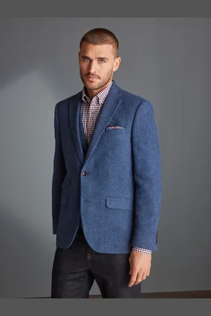 Next Slim Fit Nova Fides Signature Herringbone Wool Blazer