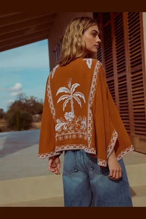 Next Rust Short Kimono Cover-Up