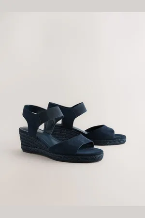 Next Standard Fit Forever Comfort Round Toe Elastic Strap Detail Wedges