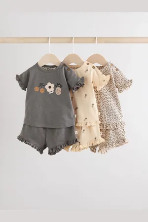 Next Charcoal Grey/ Baby Short Sleeve 100% Cotton Top and Shorts Set