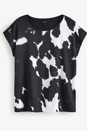 Next Cow Print Short Sleeve Print Top