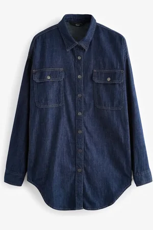 Next Rinse Print Oversized Denim 100% Cotton Shirt