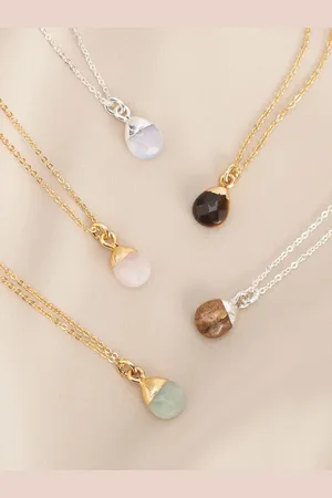 Next Gold Plated/ Plated Semi Precious Stone Necklace