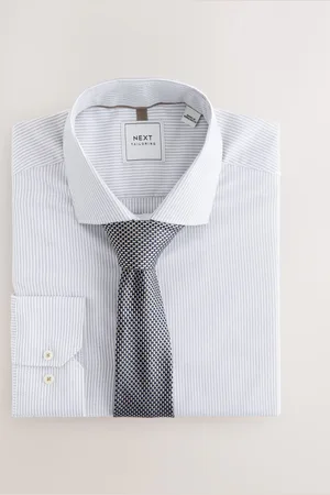 Next Stripe Slim Fit Shirt And Tie Set