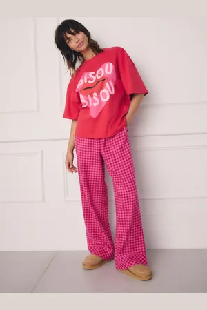 Next Bisou Bisou 100% Cotton T-Shirt and Gingham Pyjamas Set