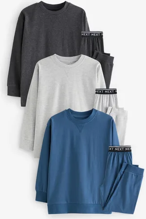 Next /Grey/Charcoal Long Leg Pyjamas 3 Pack (4-16yrs)