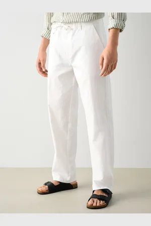 Next Relaxed Fit Linen Cotton Chino Trousers