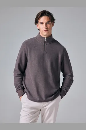 Next Marl Long Sleeve Textured Quarter Zip Jumper