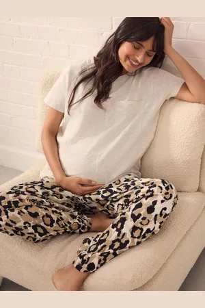 Next Oatmeal Leopard Maternity Short Sleeve Pyjamas