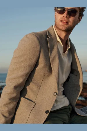 Next Slim Fit Nova Fides Italian Fabric Textured Cotton Blend Blazer