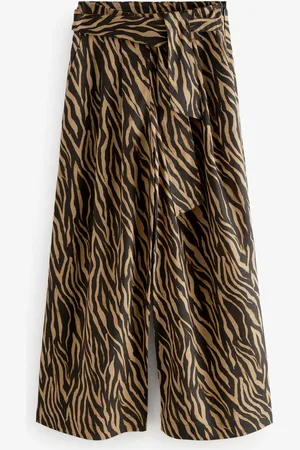 Next Animal Tie Waist Wide Leg Trousers